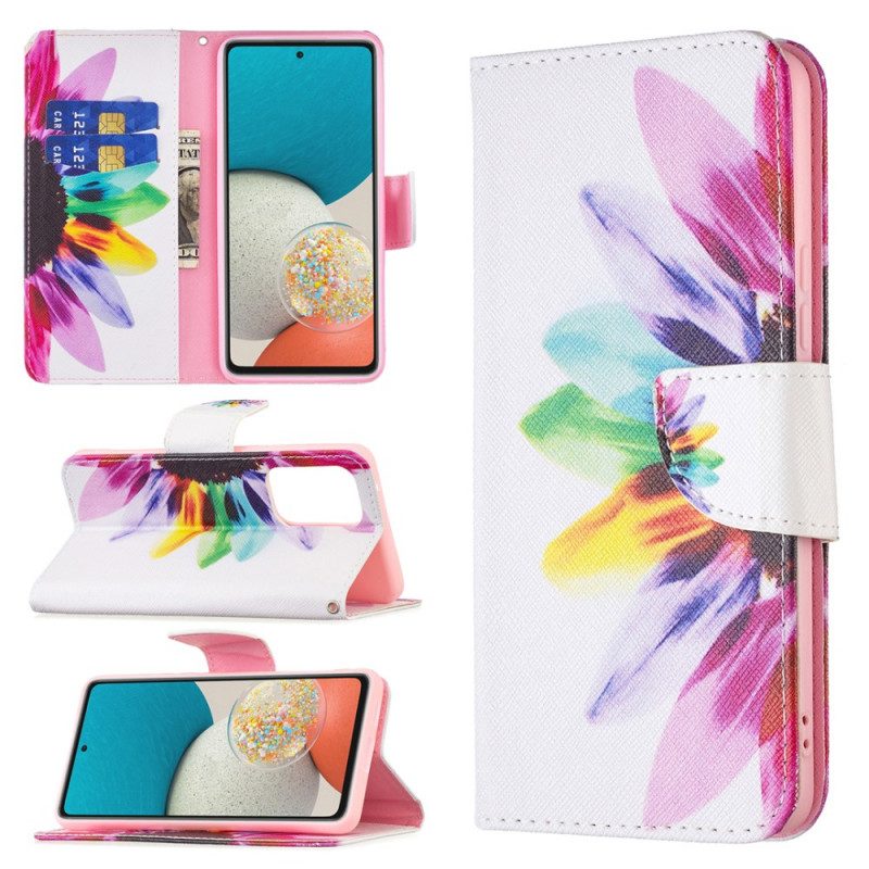 Folio Cover Samsung Galaxy A53 5G Fiore Dell'acquerello