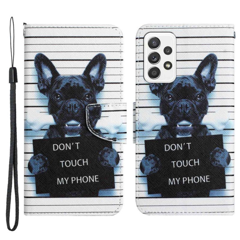 Folio Cover Samsung Galaxy A53 5G Il Cane Non Tocca Con Il Cordino