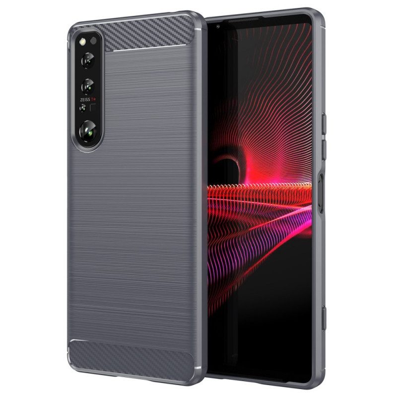 Cover Sony Xperia 1 IV Fibra Di Carbonio Spazzolata