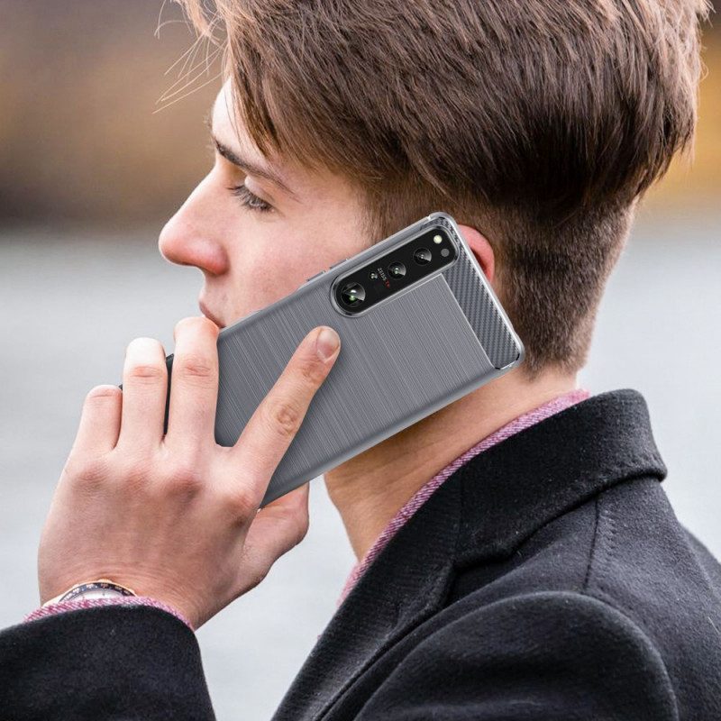 Cover Sony Xperia 1 IV Fibra Di Carbonio Spazzolata