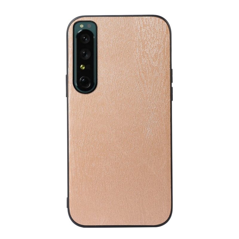 Cover Sony Xperia 1 IV Trama Di Legno In Ecopelle