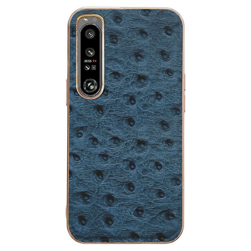 Cover Sony Xperia 1 IV Vera Pelle Stile Struzzo