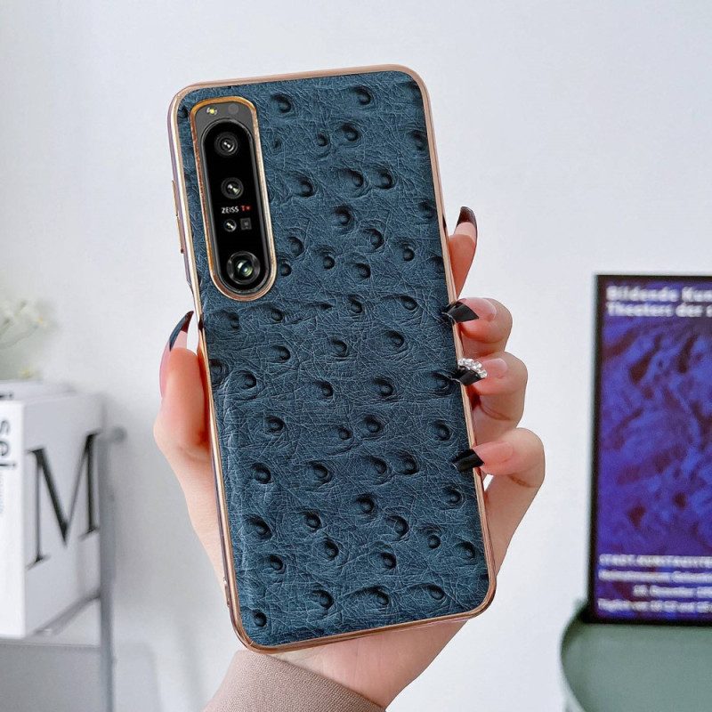 Cover Sony Xperia 1 IV Vera Pelle Stile Struzzo