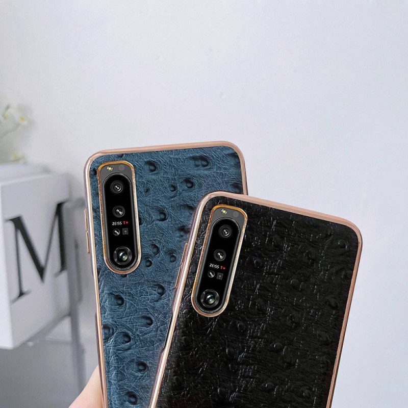 Cover Sony Xperia 1 IV Vera Pelle Stile Struzzo