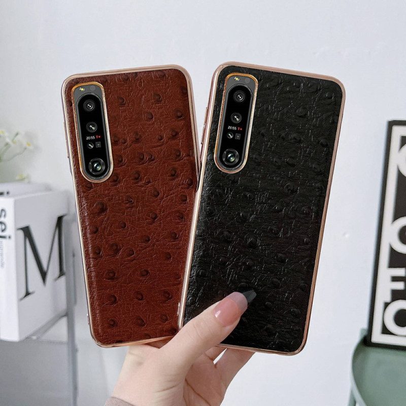 Cover Sony Xperia 1 IV Vera Pelle Stile Struzzo