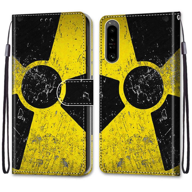 Custodia A Portafoglio Sony Xperia 1 IV Giallo E Nero