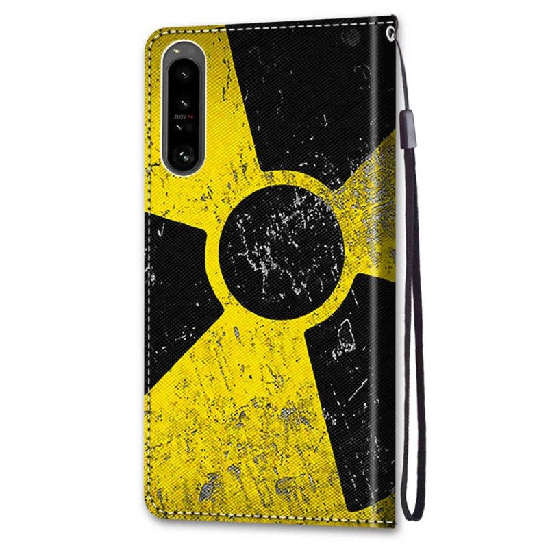 Custodia A Portafoglio Sony Xperia 1 IV Giallo E Nero