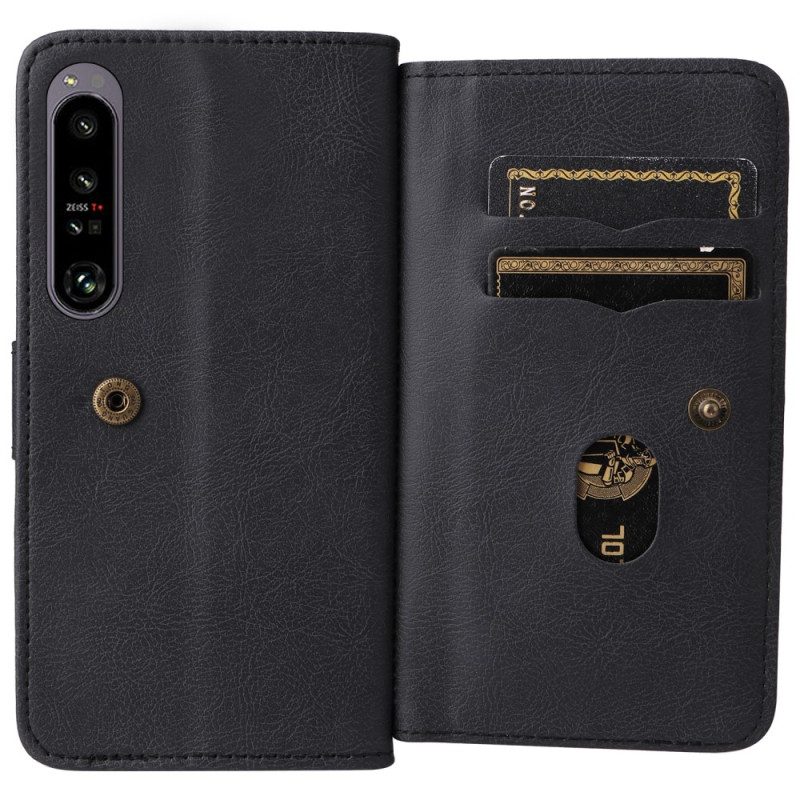 Custodia in pelle Sony Xperia 1 IV 10 Titolari Di Carte