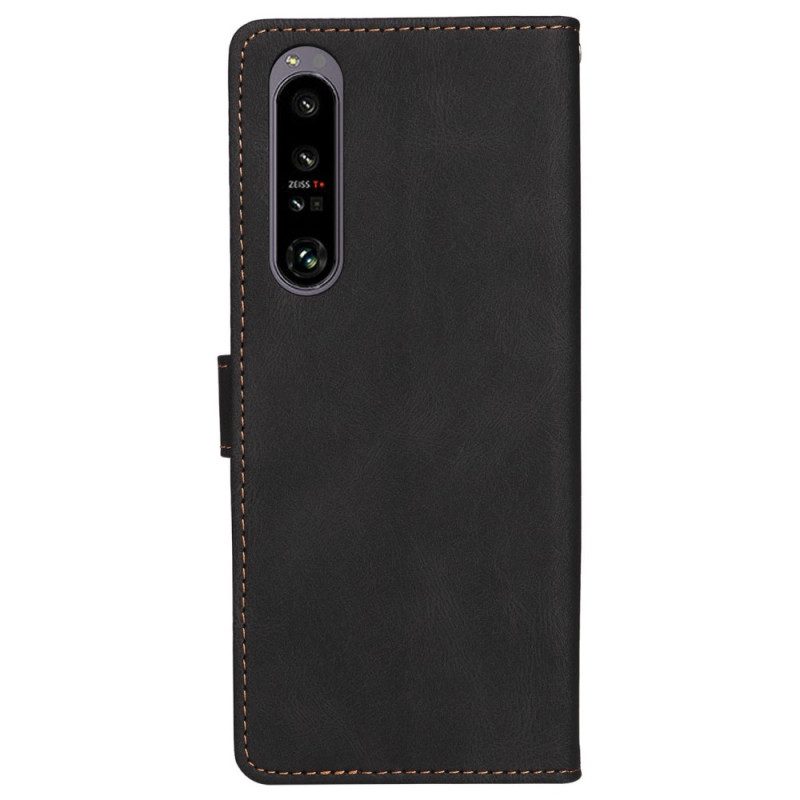 Custodia in pelle Sony Xperia 1 IV Bicolore Con Cinturino