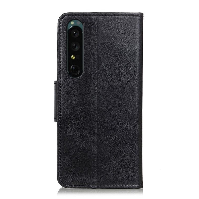 Custodia in pelle Sony Xperia 1 IV Chiusura In Pelle Stile Reversibile