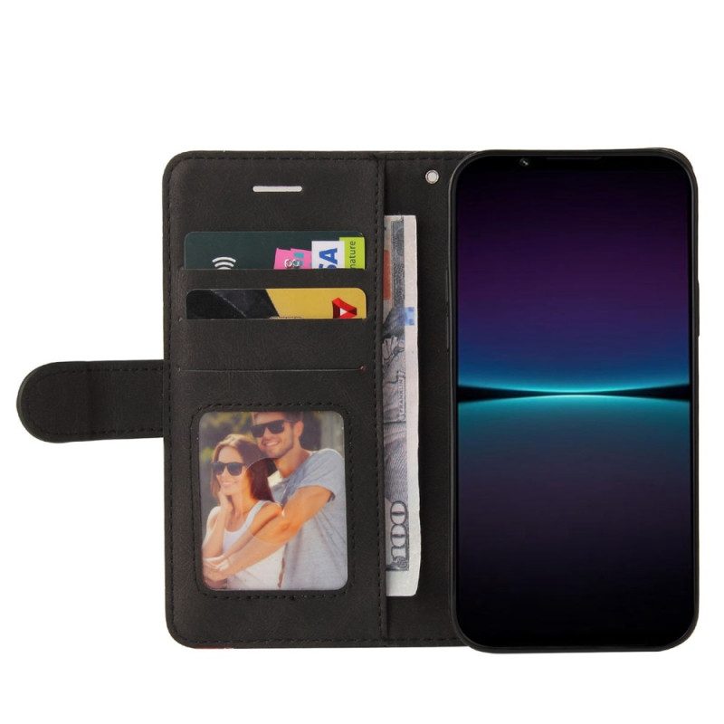 Custodia in pelle Sony Xperia 1 IV Cinturino Bicolore