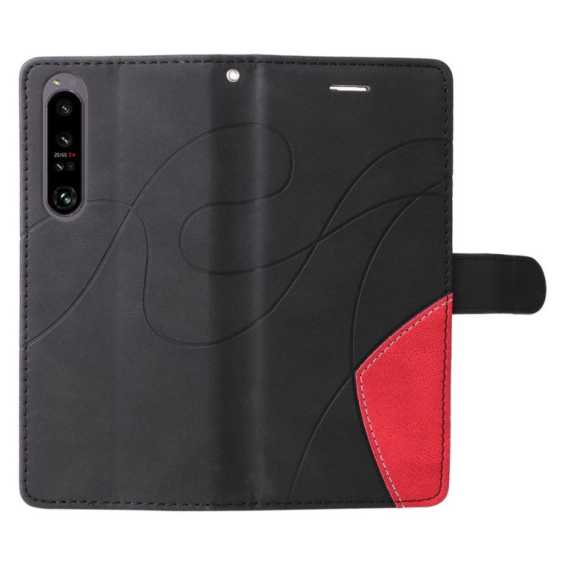 Custodia in pelle Sony Xperia 1 IV Cinturino Bicolore