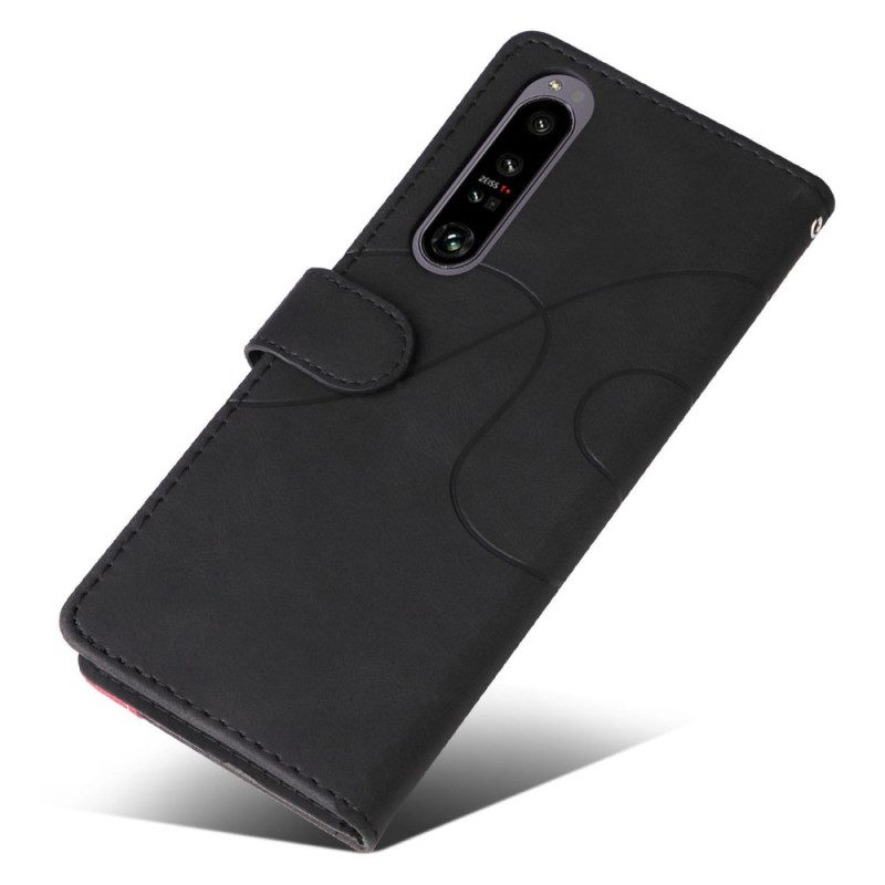 Custodia in pelle Sony Xperia 1 IV Cinturino Bicolore