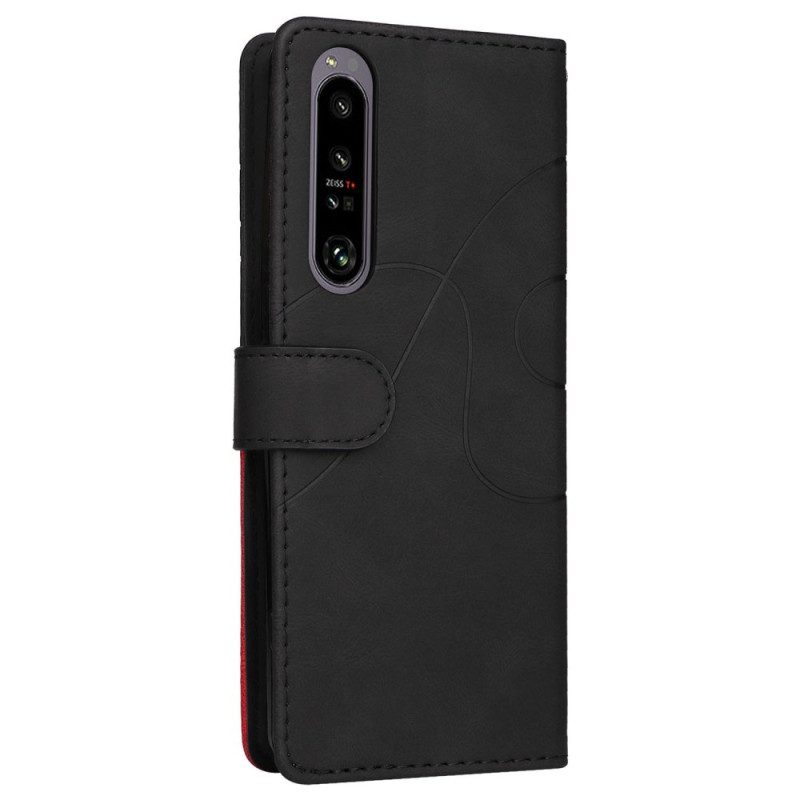 Custodia in pelle Sony Xperia 1 IV Cinturino Bicolore