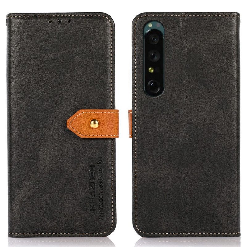 Custodia in pelle Sony Xperia 1 IV Con Cinturino Khazneh