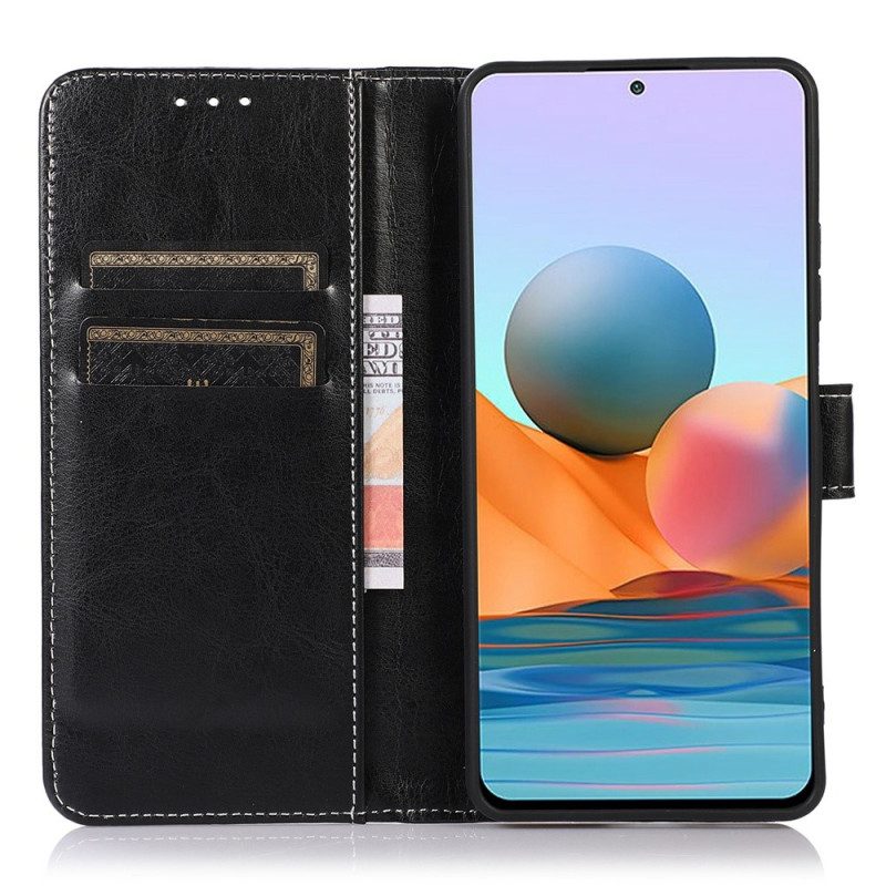 Custodia in pelle Sony Xperia 1 IV Cuciture A Vista Stile Pelle