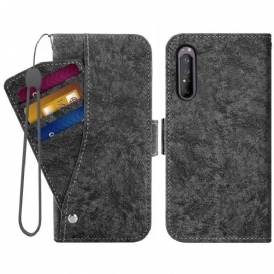 Custodia in pelle Sony Xperia 1 IV Effetto Pelle Con Portacarte Girevole