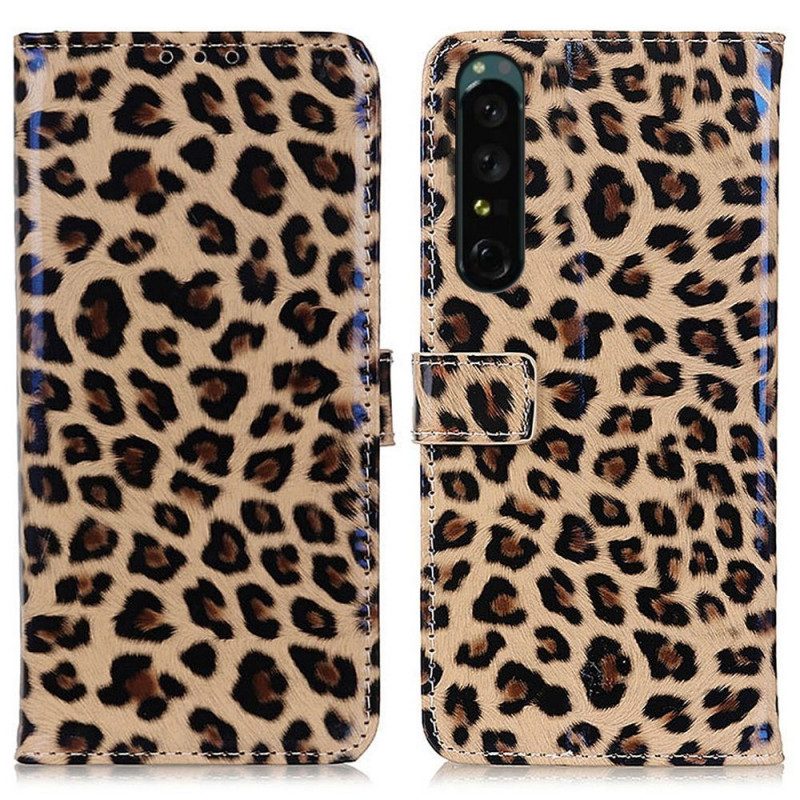 Custodia in pelle Sony Xperia 1 IV Effetto Pelle Di Leopardo