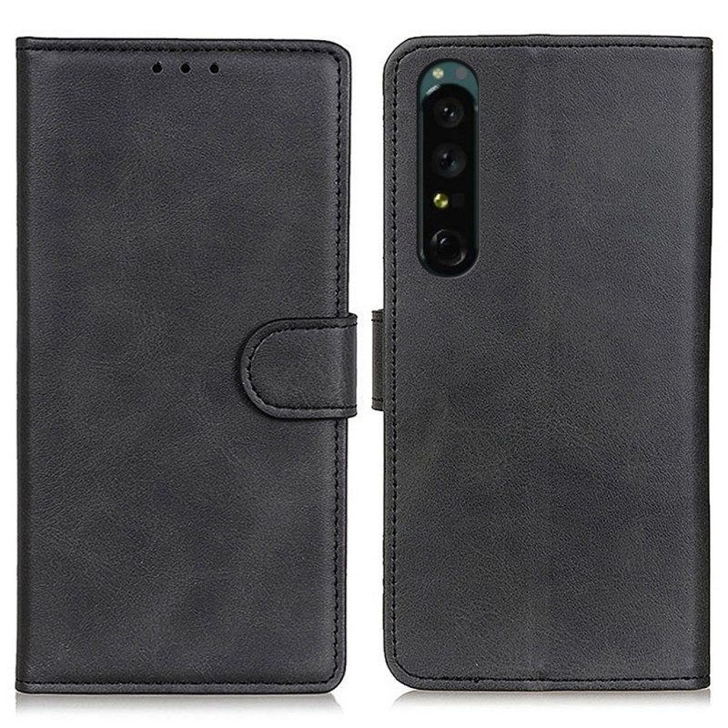 Custodia in pelle Sony Xperia 1 IV Effetto Pelle Opaca