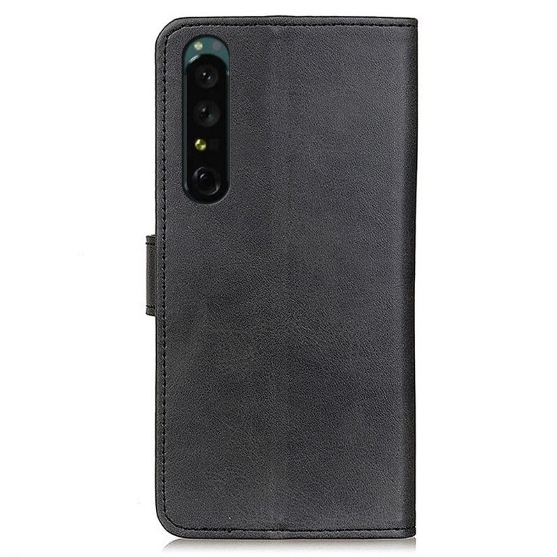 Custodia in pelle Sony Xperia 1 IV Effetto Pelle Opaca