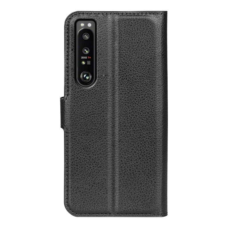 Custodia in pelle Sony Xperia 1 IV Litchi Classico