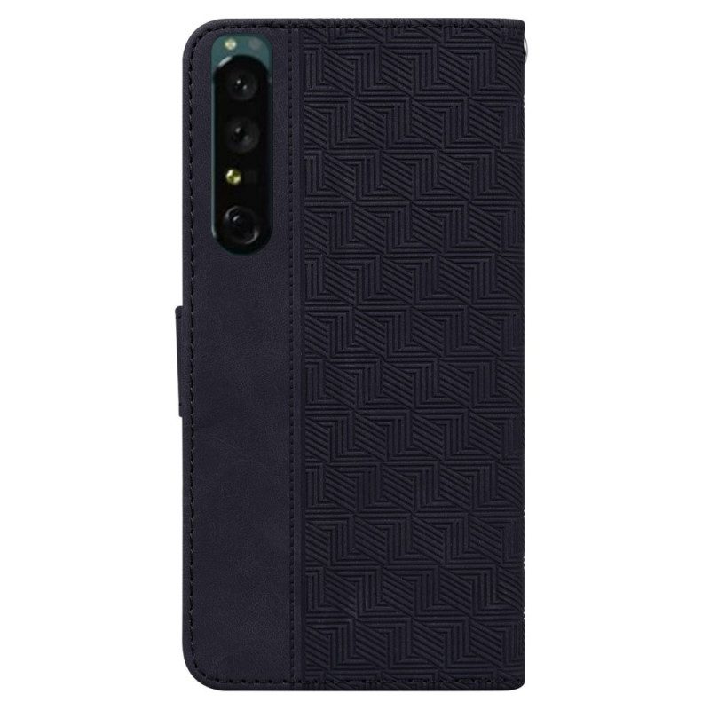 Custodia in pelle Sony Xperia 1 IV Modello Con Cinturino