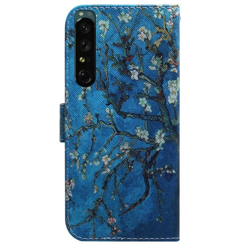 Custodia in pelle Sony Xperia 1 IV Rami Fioriti