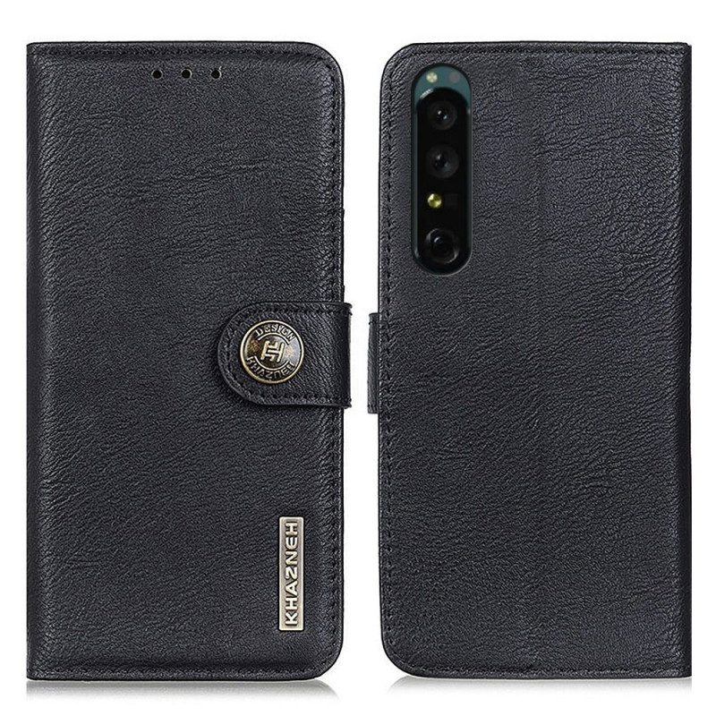 Custodia in pelle Sony Xperia 1 IV Similpelle Khazneh