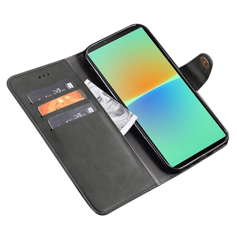 Custodia in pelle Sony Xperia 1 IV Stile In Pelle Con Rivetti Idewei