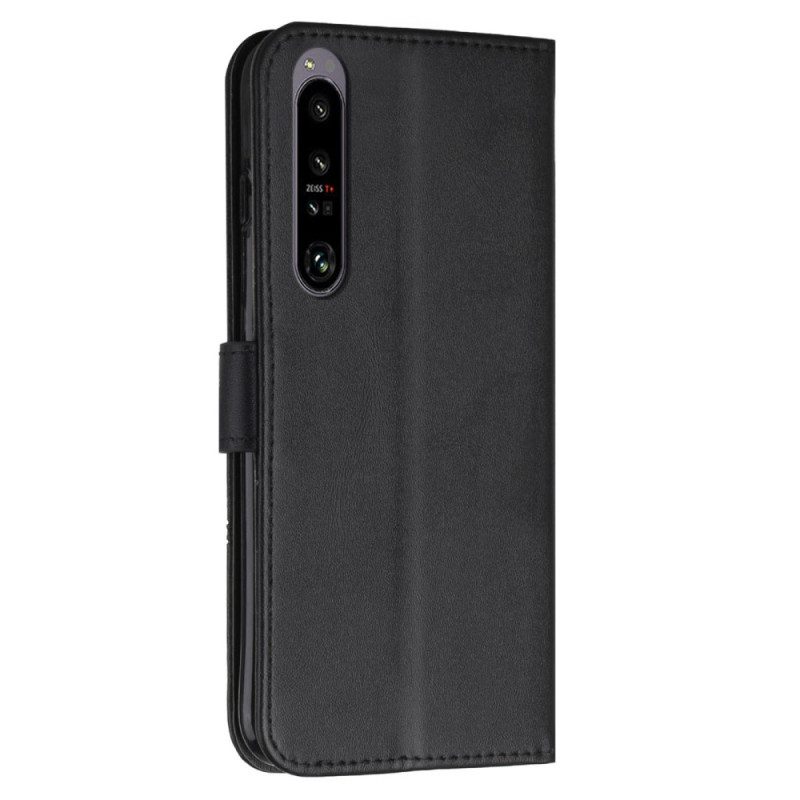 Custodia in pelle Sony Xperia 1 IV Stile Geometrico In Pelle Con Cinturino