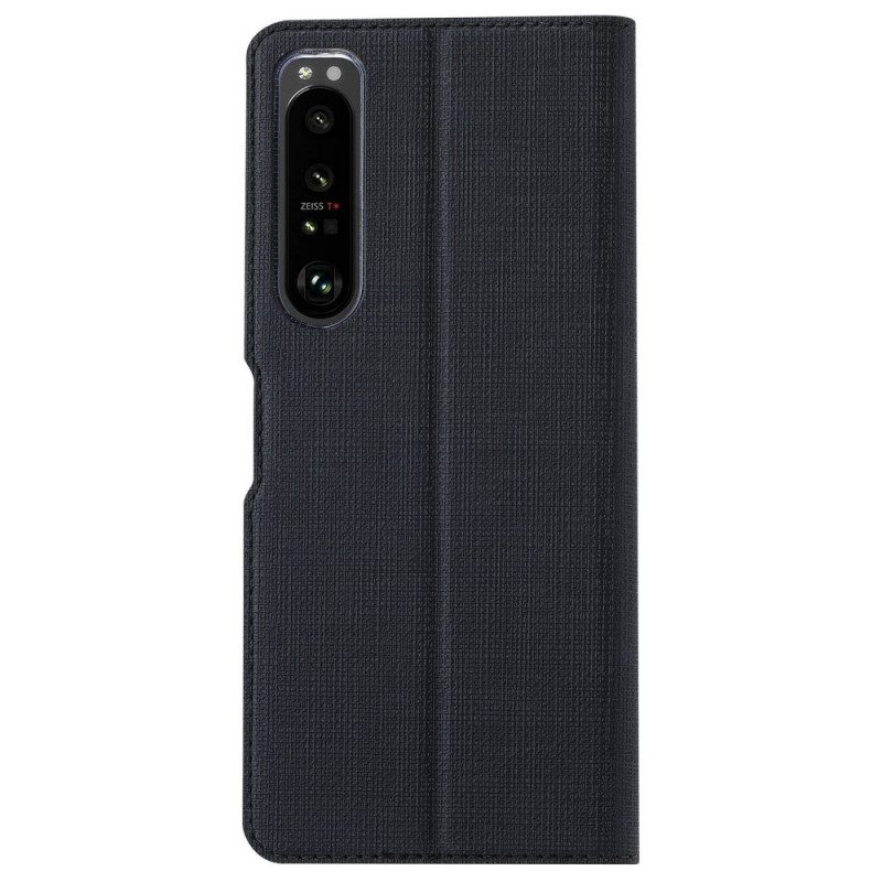 Custodia in pelle Sony Xperia 1 IV Struttura Del Tessuto Vili