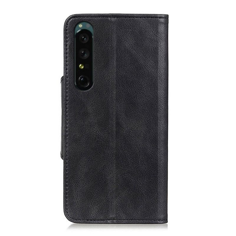 Folio Cover Sony Xperia 1 IV Bottone In Ecopelle