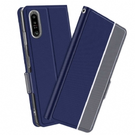 Folio Cover Sony Xperia 1 IV Custodia in pelle Bicolore Baiyu