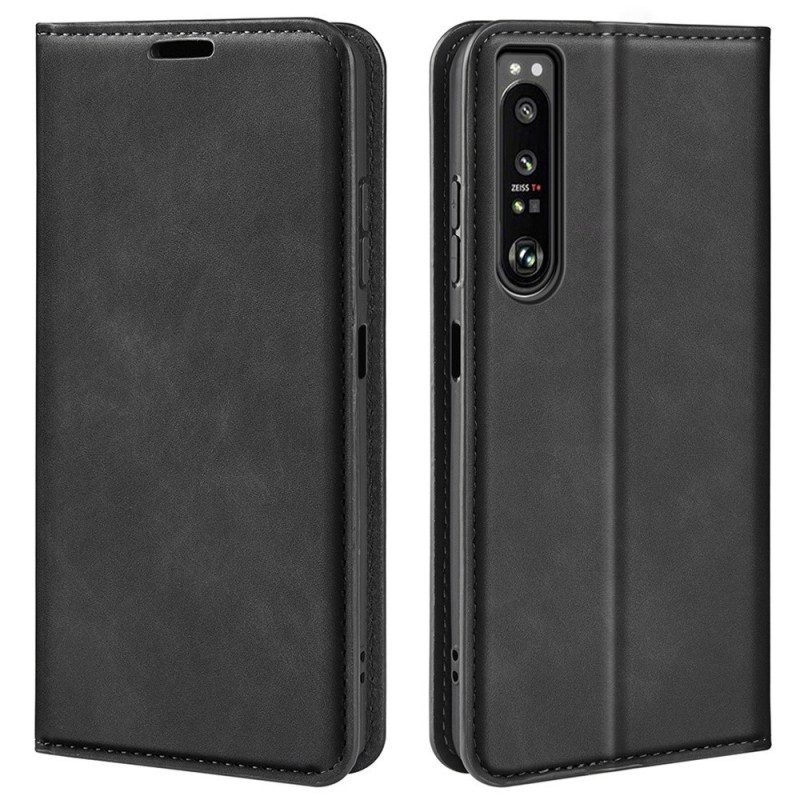 Folio Cover Sony Xperia 1 IV Custodia in pelle Caramella