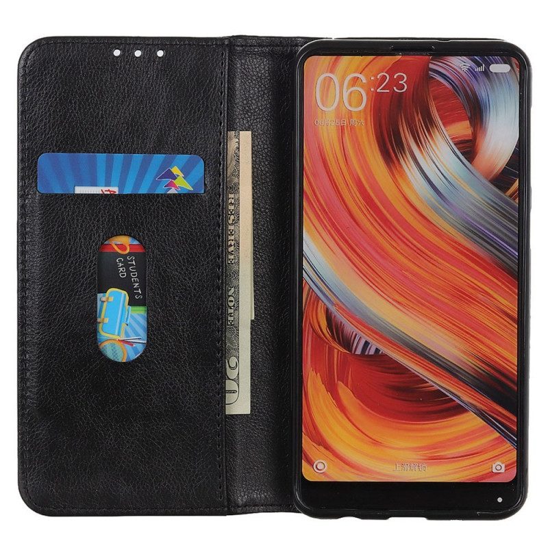 Folio Cover Sony Xperia 1 IV Custodia in pelle Crosta Di Cuoio Classica