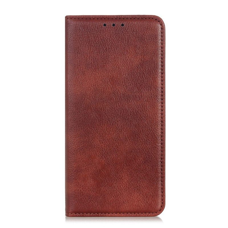 Folio Cover Sony Xperia 1 IV Custodia in pelle Crosta Di Cuoio Litchi