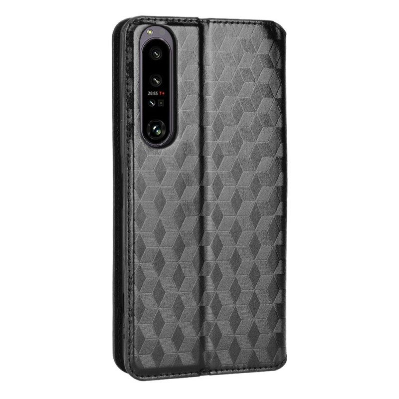 Folio Cover Sony Xperia 1 IV Custodia in pelle Cubi 3d