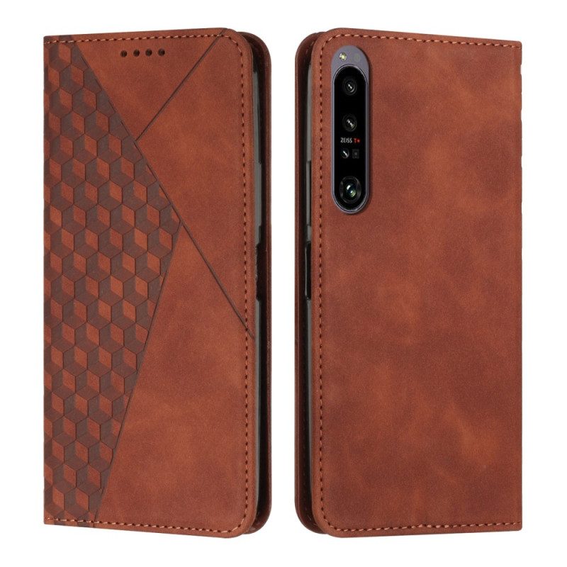 Folio Cover Sony Xperia 1 IV Custodia in pelle Modello In Pelle Stile 3d