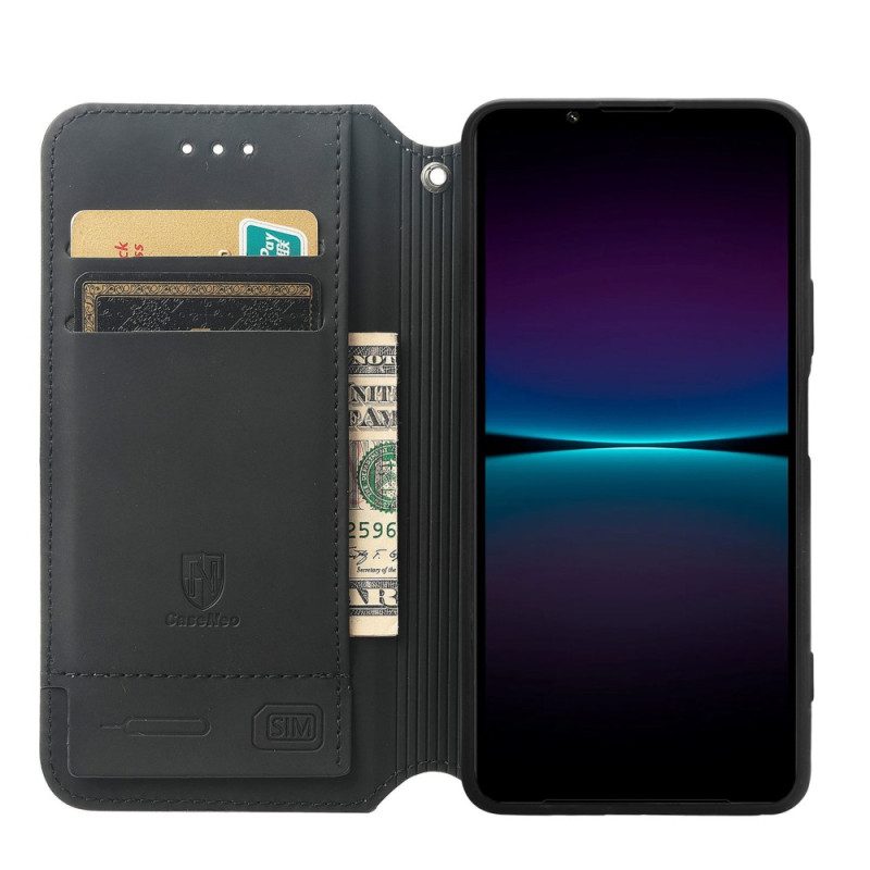 Folio Cover Sony Xperia 1 IV Custodia in pelle Progettazione Caseneo Rfid