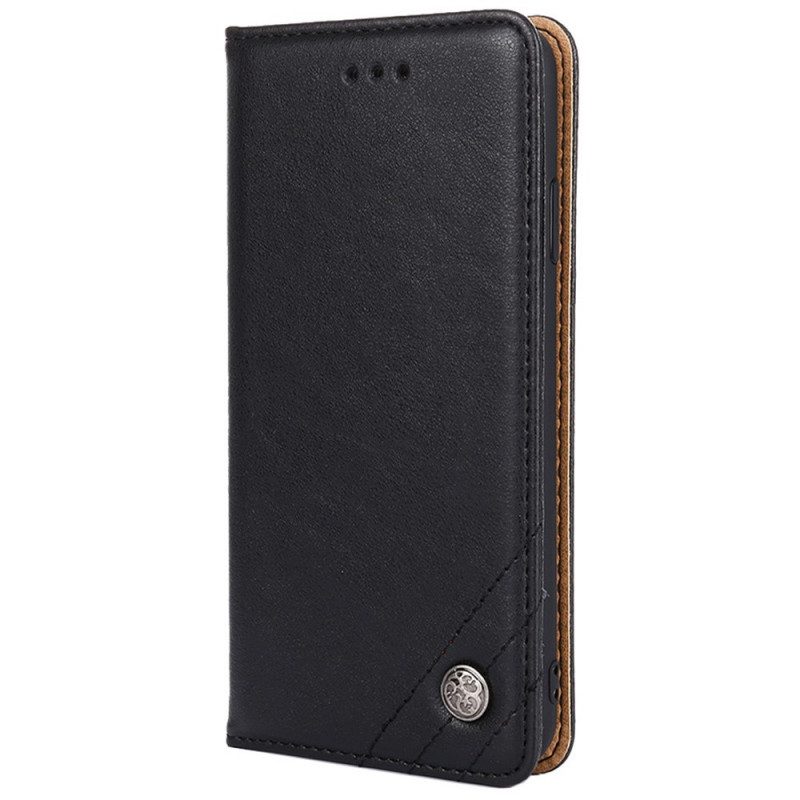 Folio Cover Sony Xperia 1 IV Custodia in pelle Rivetti Decorativi