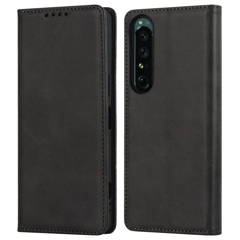 Folio Cover Sony Xperia 1 IV Custodia in pelle Stile Classico