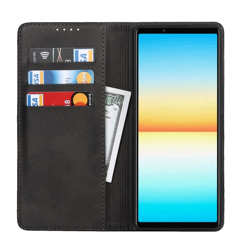 Folio Cover Sony Xperia 1 IV Custodia in pelle Stile Classico