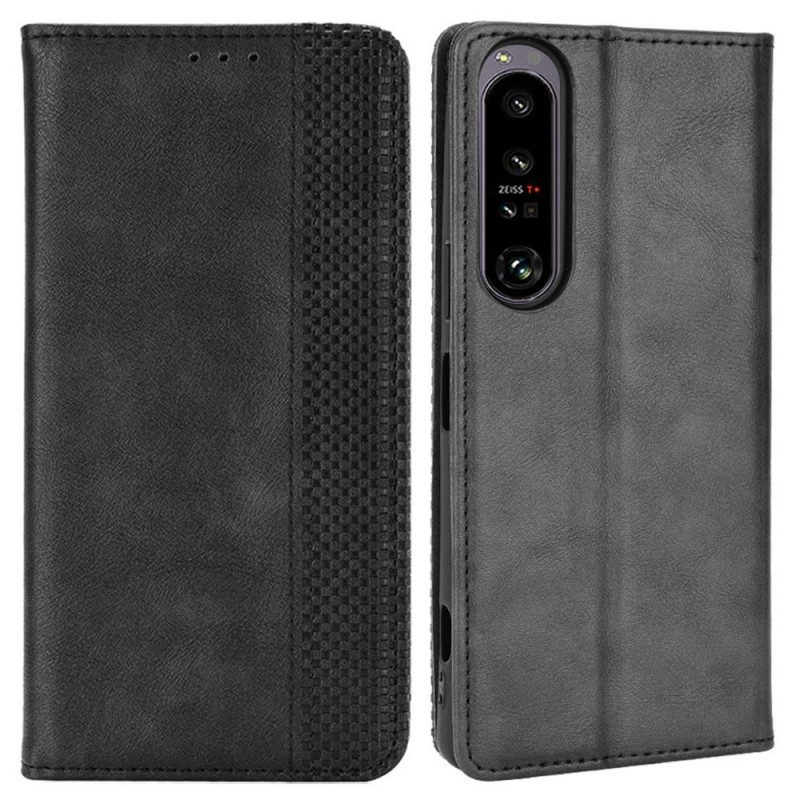 Folio Cover Sony Xperia 1 IV Custodia in pelle Stilizzato