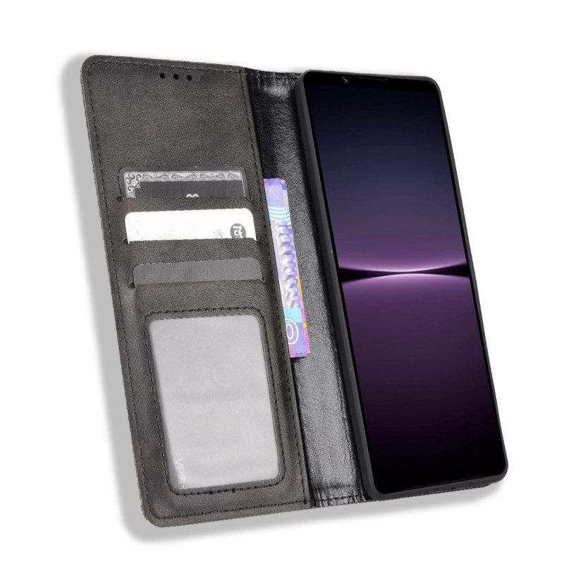 Folio Cover Sony Xperia 1 IV Custodia in pelle Stilizzato