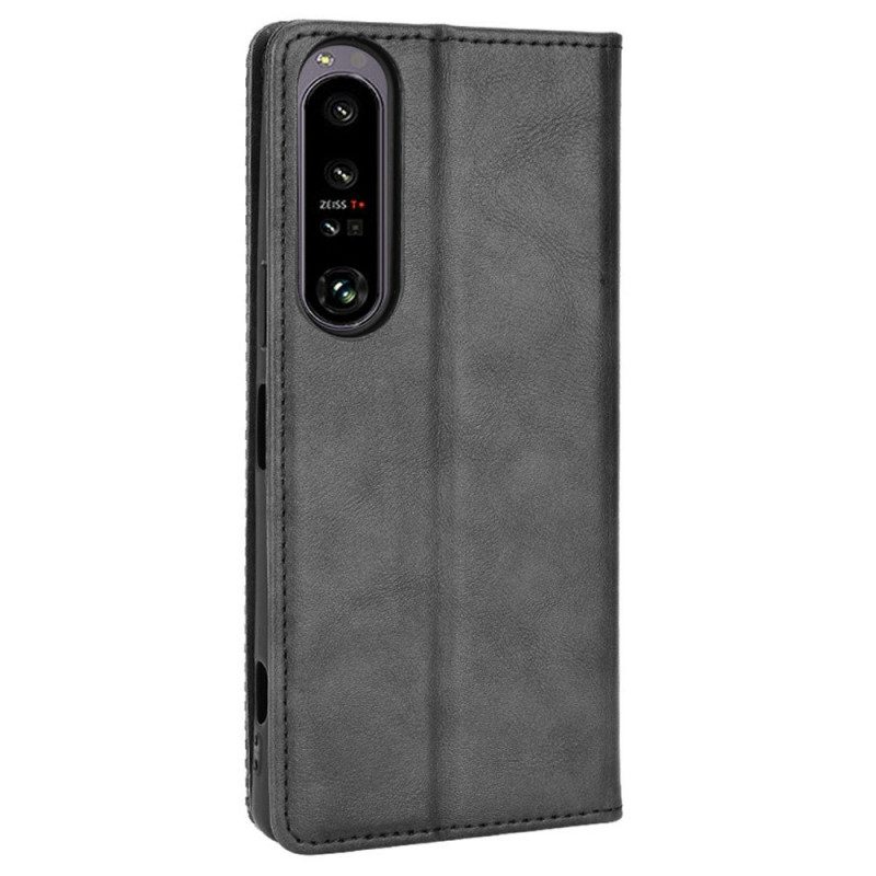 Folio Cover Sony Xperia 1 IV Custodia in pelle Stilizzato