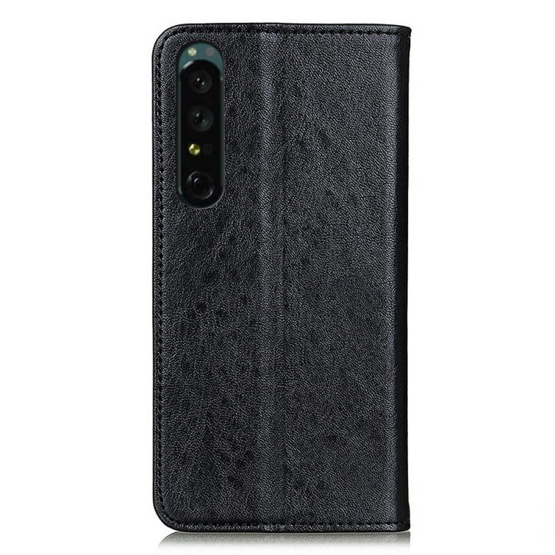 Folio Cover Sony Xperia 1 IV Custodia in pelle Strutturato