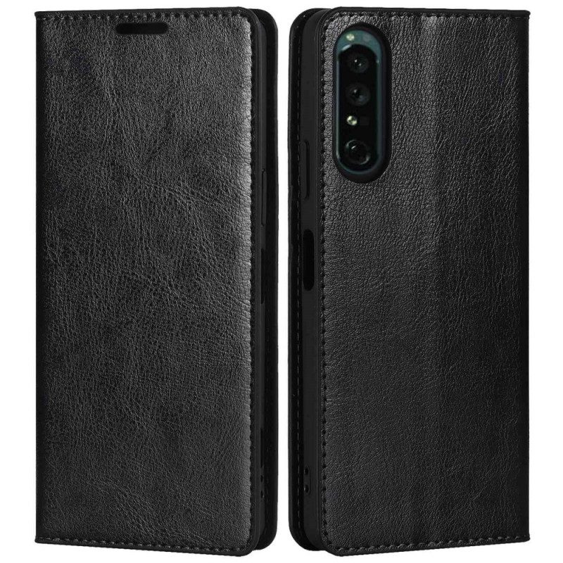 Folio Cover Sony Xperia 1 IV Custodia in pelle Vera Pelle