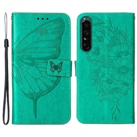 Folio Cover Sony Xperia 1 IV Farfalla Con Cordino