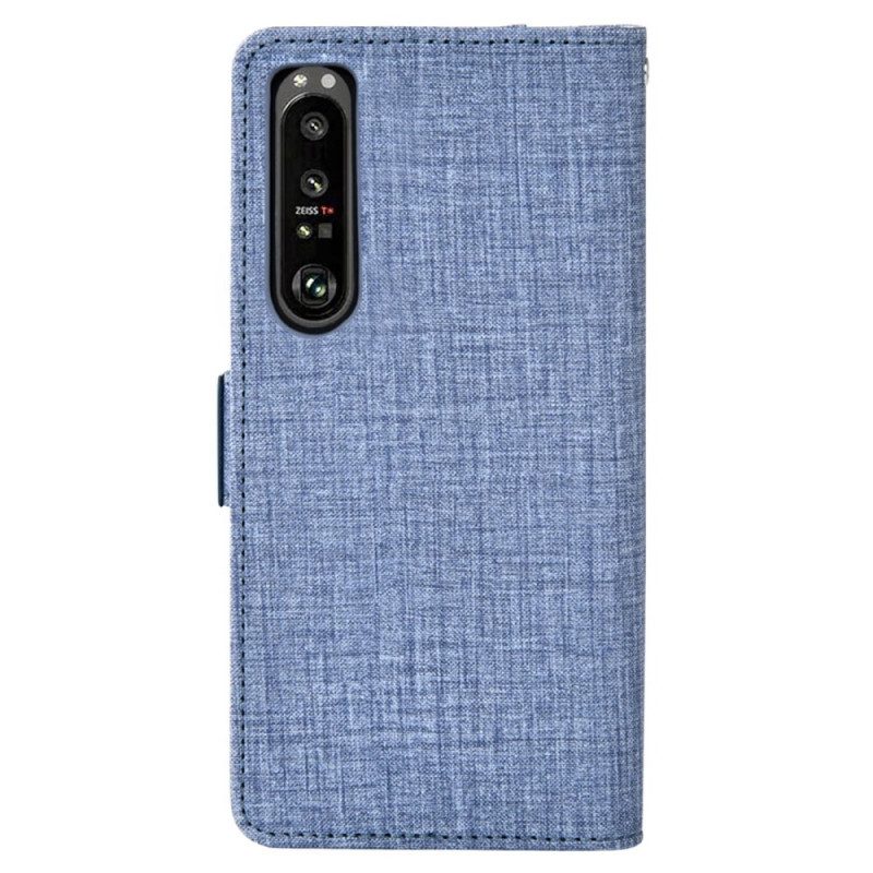 Folio Cover Sony Xperia 1 IV Jeans Con Portacarte Girevole