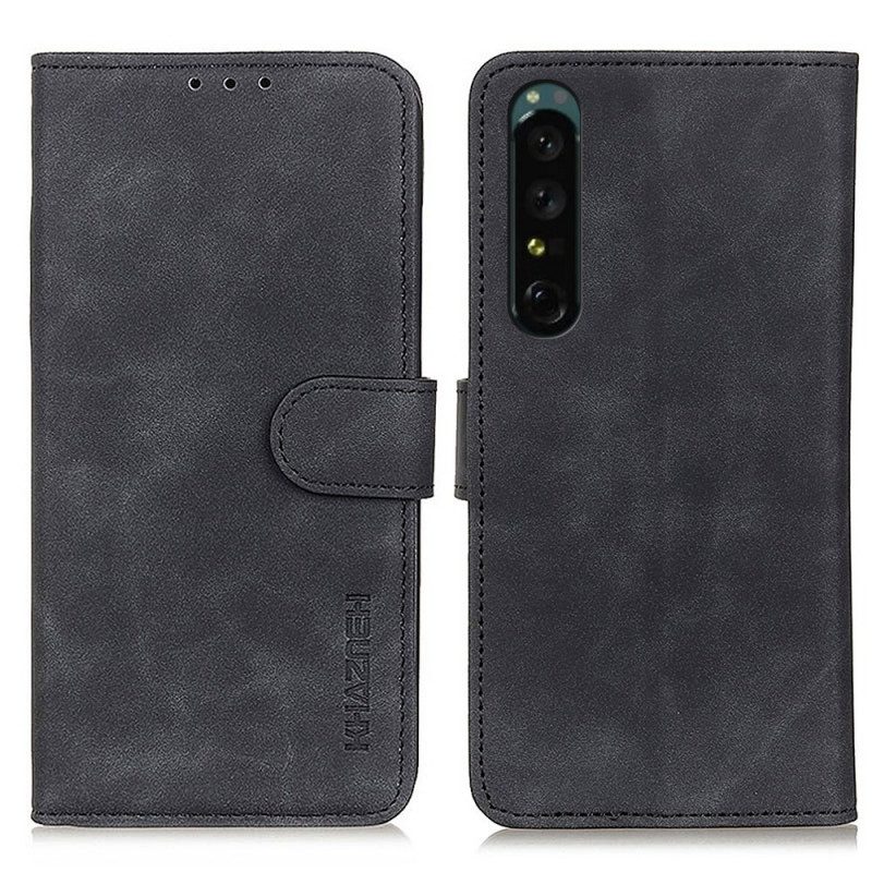 Folio Cover Sony Xperia 1 IV Khazneh Effetto Pelle Vintage